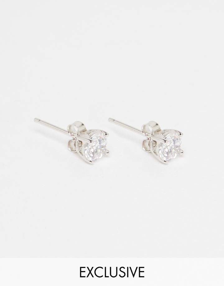 Reclaimed Vintage Silver 4mm Round Stud Earrings In Sterling Silver - Silver