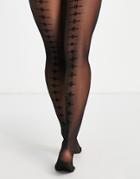 My Accessories London Sheer Tights In Black With Back Seam