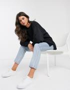Asos Design Super Oversized Lightweight Sweat In Black