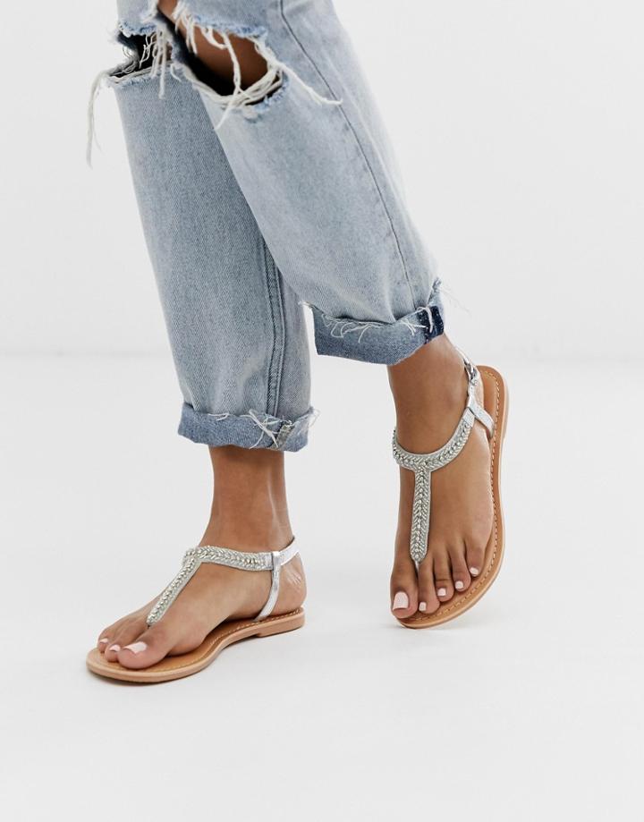 New Look Rhinestone Detail Sandal In Silver - Silver