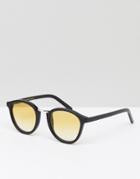 Monokel Eyewear Nalta Round Sunglasses In Black - Black