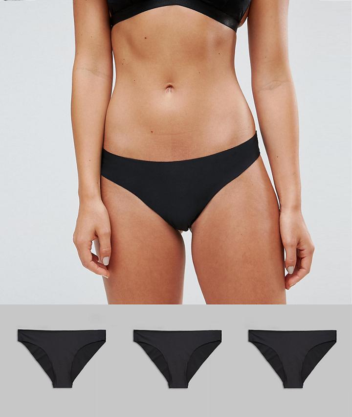 Asos Design 3 Pack Basic Seam Free Brazilian Pants - Black