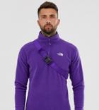 The North Face 100 Glacier 1/4 Zip Fleece In Purple Exclusive At Asos