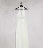 Reclaimed Vintage Inspired Couture Beach Midi Dress In Crochet-white