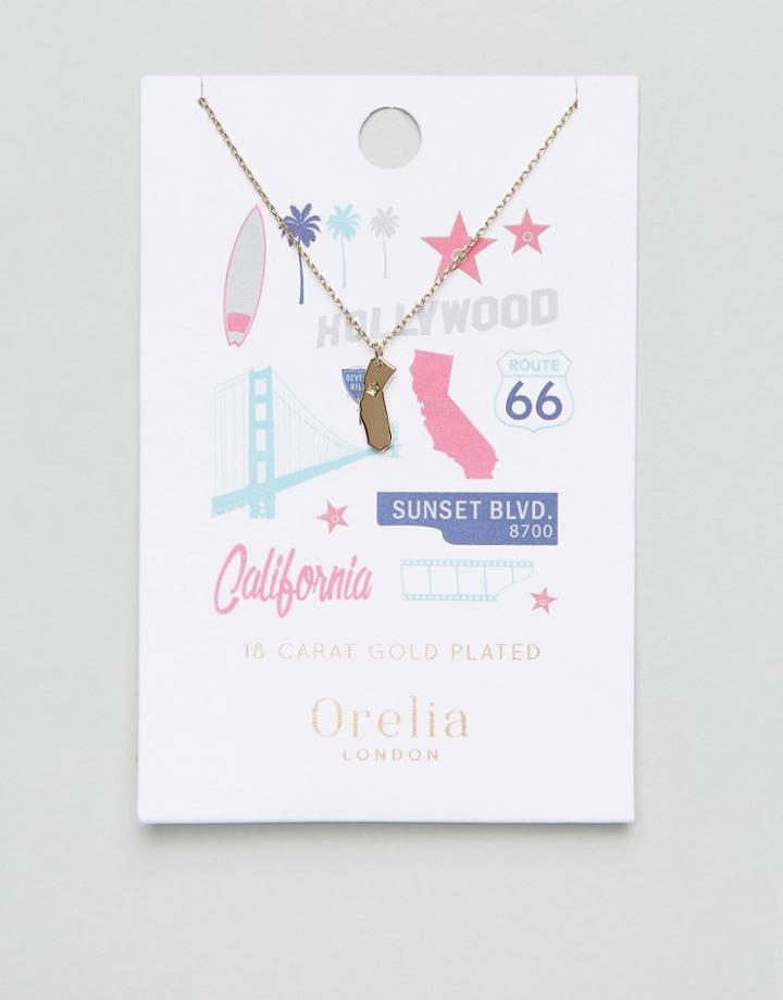 Orelia California State Necklace - Gold