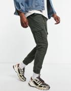 French Connection Utility Tech Cargo Pants In Khaki-green