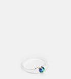 Kingsley Ryan Curve Ring In Sterling Silver With Rainbow Crystal Stone
