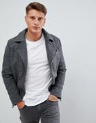 Armani Exchange Wool Biker Jacket In Gray - Gray