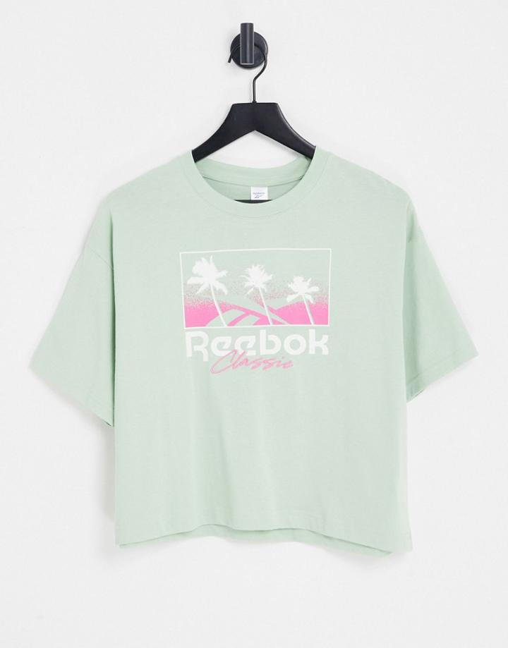 Reebok Graphic Tee In Sage Green