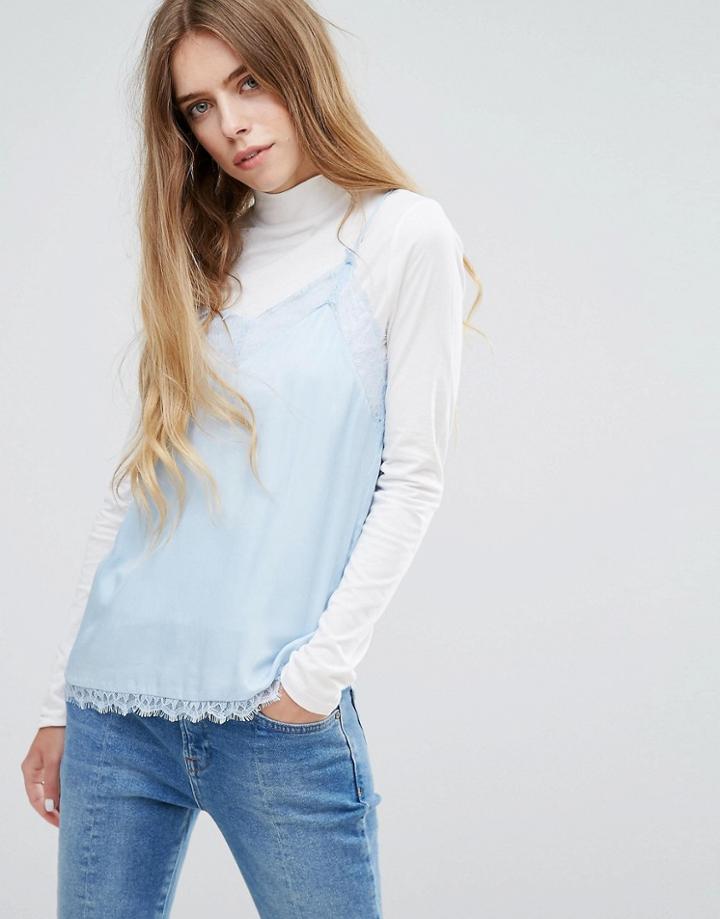 Vila Cami Top With High Neck Top Layer - Multi