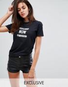 Adolescent Clothing Boyfriend T-shirt With Now Print - Black