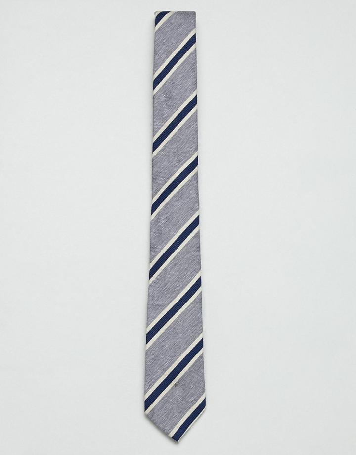 Jack & Jones Stripe Tie In Gray - Gray