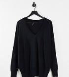 Simply Be V Neck Sweater In Black