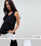 Asos Design Maternity Longline Fitted Tank 2 Pack - Multi