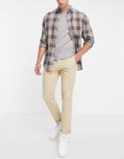 Asos Design Slim Chinos In Beige-neutral