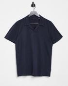 Only & Sons Organic Cotton Revere Jersey Polo In Navy
