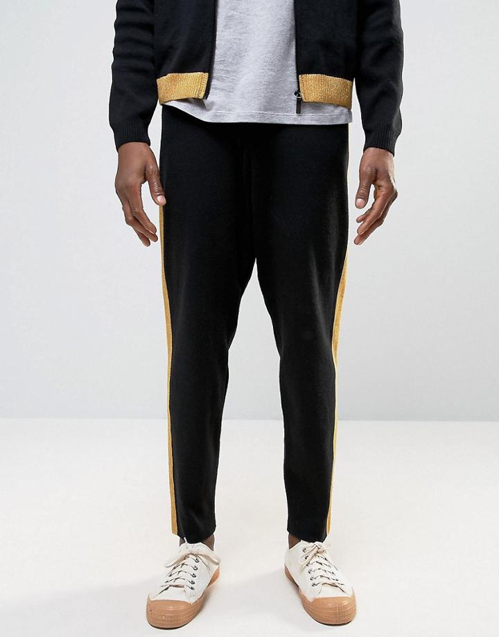 Asos Knitted Joggers With Metallic Yarn - Black