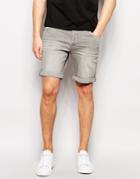 Selected Homme Grey Denim Shorts - Gray