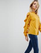 Y.a.s Sufia Ruffle Side Blouse - Yellow