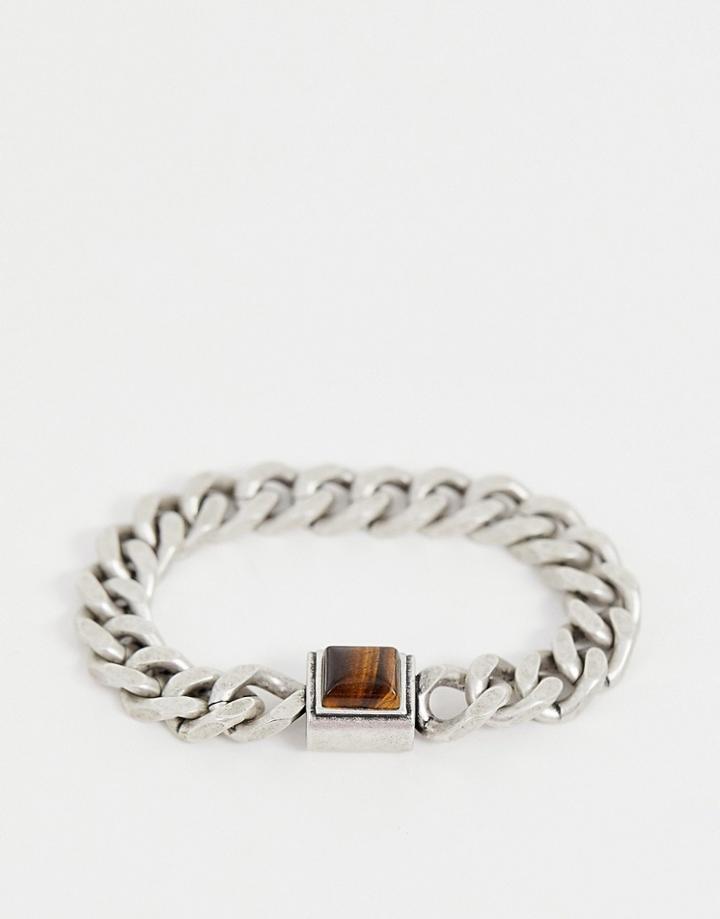 Steve Madden Mens Chain Bracelet In Stainless Steel - Silver