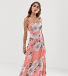 Sisters Of The Tripe Petite Maxi Dress With Leg Split - Pink