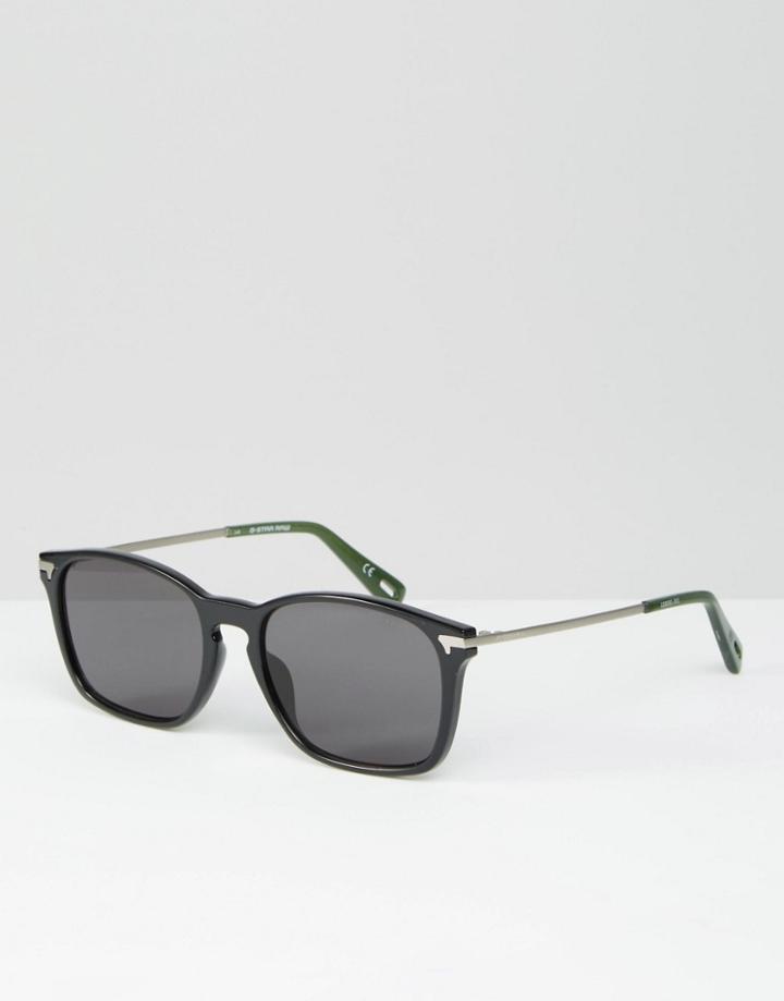 G-star Square Huxley Sunglasses In Black - Black
