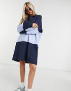 Weekday Margaret Mini Polo Dress In Navy-blues