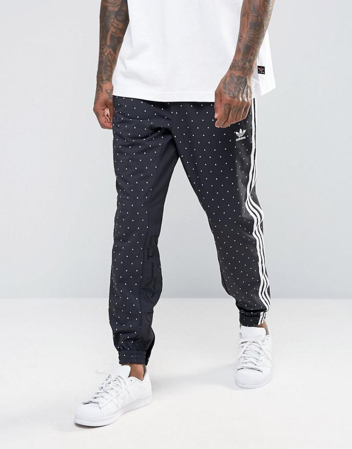 Adidas Originals Pharrell All Over Print Joggers In Black Br1820 - Bla