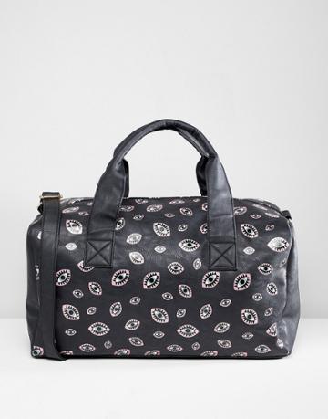 Oh My Gosh Accessories Eye Detail Printed Weekend Carryall - Black