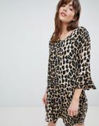 B.young Leopard Print Shift Dress-multi