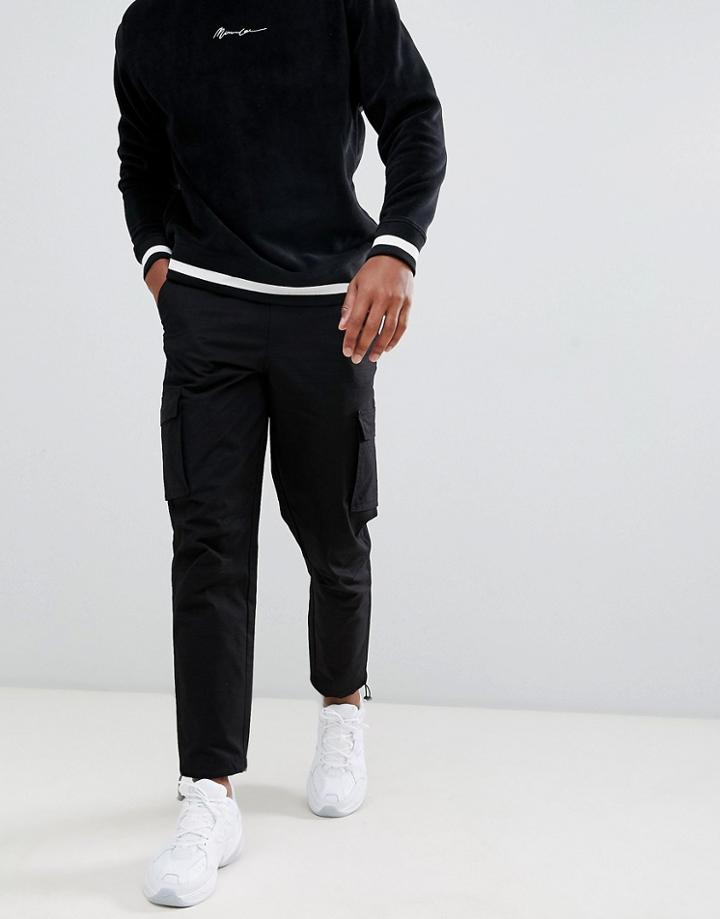 Mennace Utility Pants In Black - Black