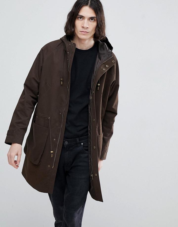 Devil's Advocate Plain Brown Parka Jacket - Brown