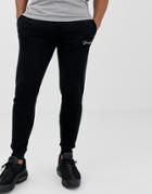 River Island Sweatpants With Embroidery Detail In Black