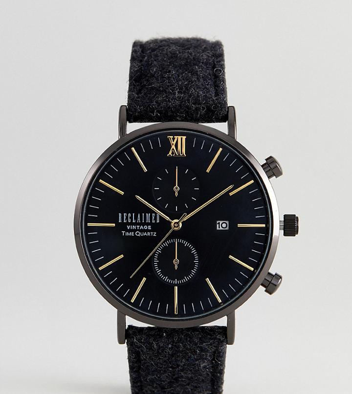 Reclaimed Vintage Inspired Chronograph Wool Watch In Gray Exclusive To Asos - Gray