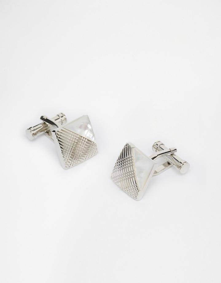 Ted Baker Cufflinks With Semi Precious Stone - Silver