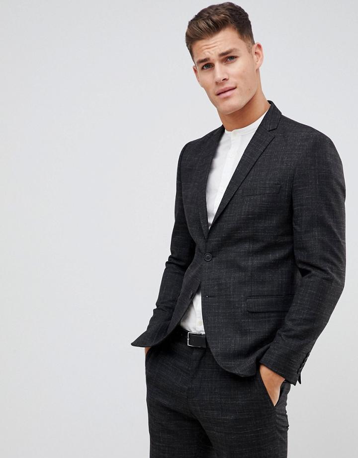Selected Homme Black Fleck Suit Jacket In Slim Fit - Black