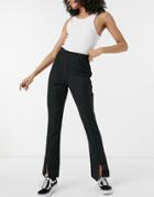 Pieces Slit Front Pants In Black