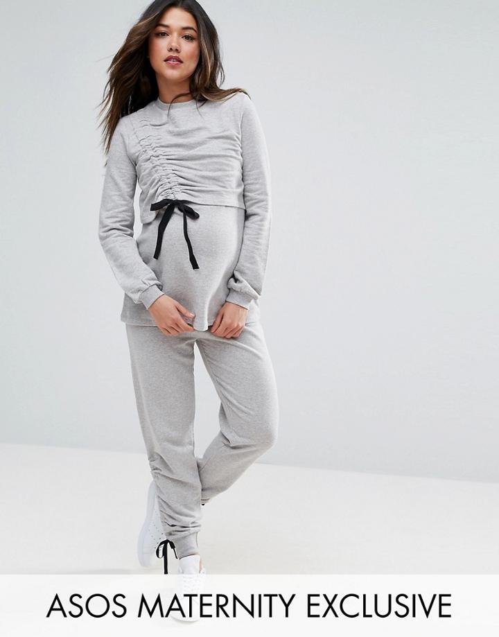Asos Maternity Lounge Drawcord Jogger - Gray