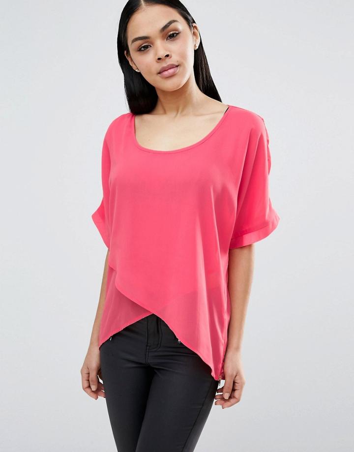 Pussycat London Short Sleeve Top - Pink