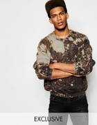 Reclaimed Vintage Military Sweatshirt In Acid Wash - Black