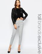 Y.a.s Tall Tailored Straight Leg Pant - Gray