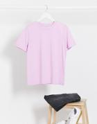 Pieces Crew Neck T-shirt In Lilac-purple
