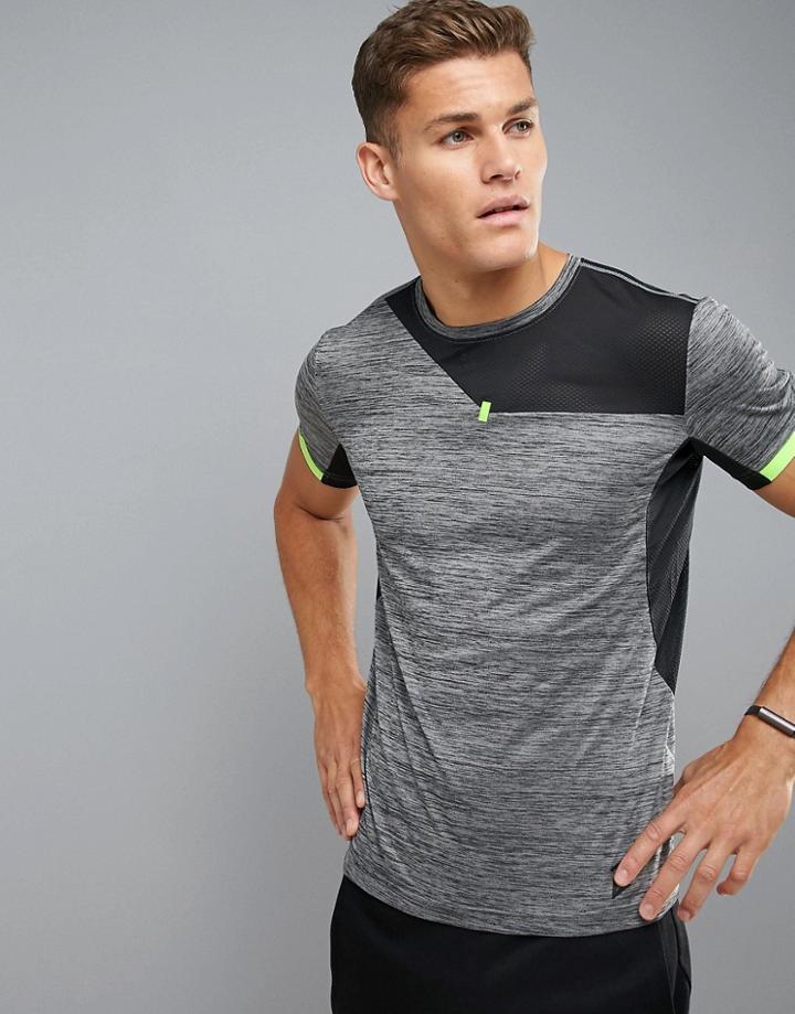 Yourturn Training T-shirt In Spacedye - Black