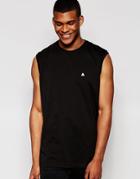 Asos Oversized Sleeveless T-shirt With Logo In Black - Black