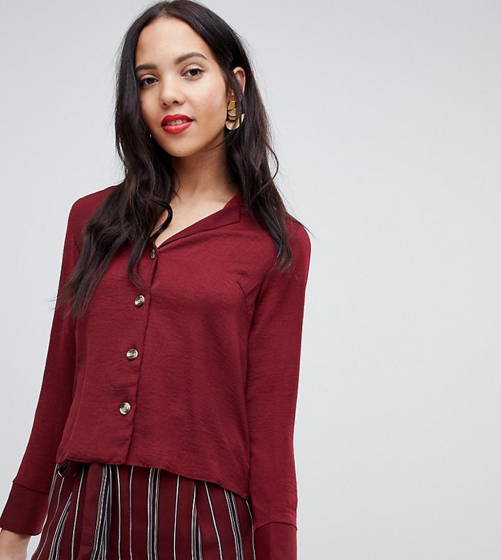 New Look Tall Shirt In Burgundy - Red