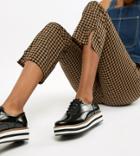 Monki Platform Lace Up Shoes In Black - Black