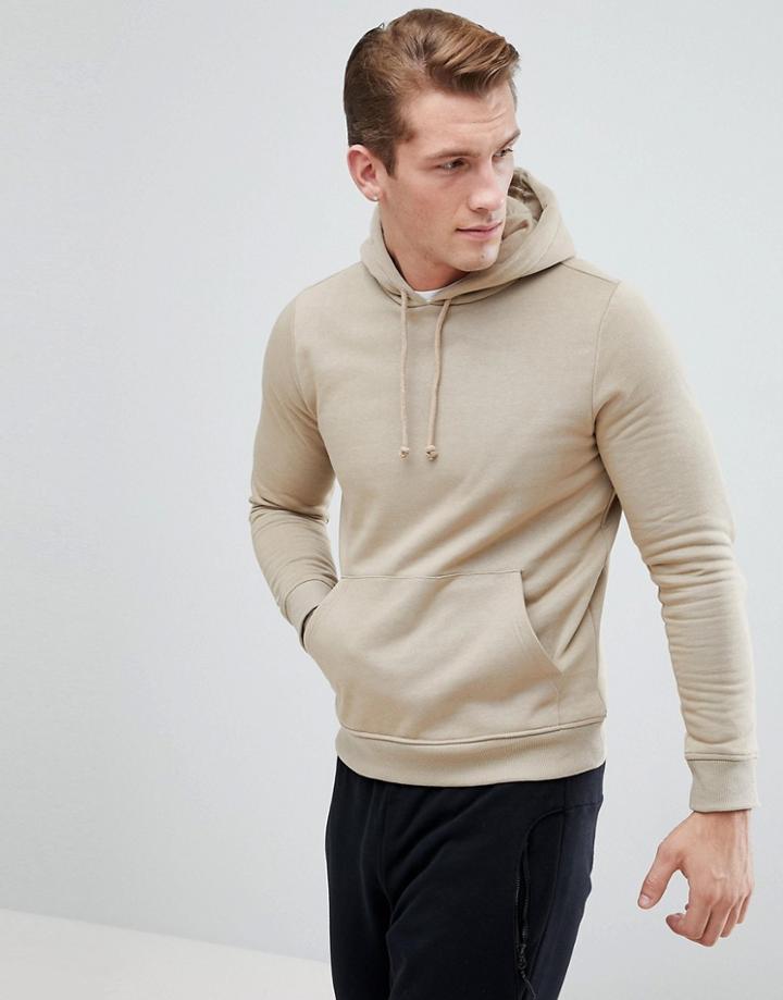 Bravesoul Basic Overhead Pocket Hoody - Cream