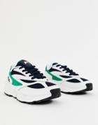 Fila White Green And Navy Venom Sneakers - White