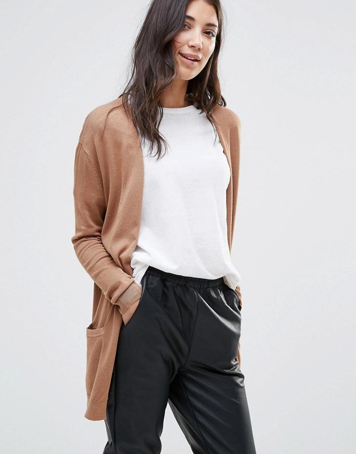 Jdy Tammy Pocket Cardigan - Brown