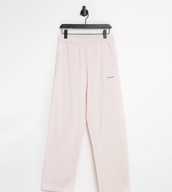 Collusion Unisex Coordinating Relaxed High Waist Sweatpants In Pink